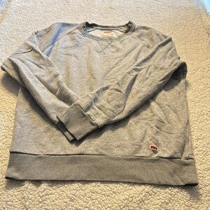 Levi's Gray Crewneck Sweater with Ribbed Accents